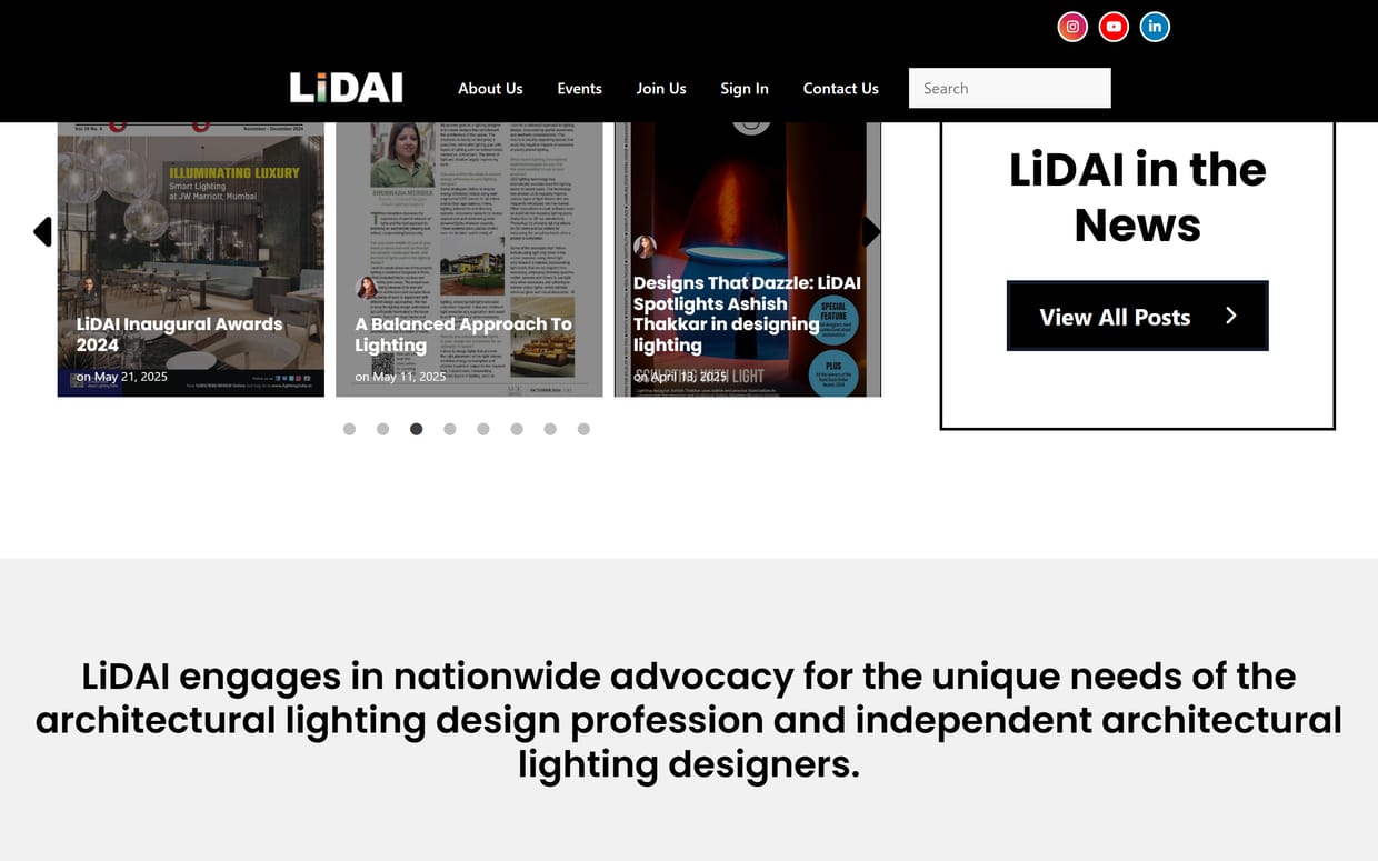 LiDAI home page, further down