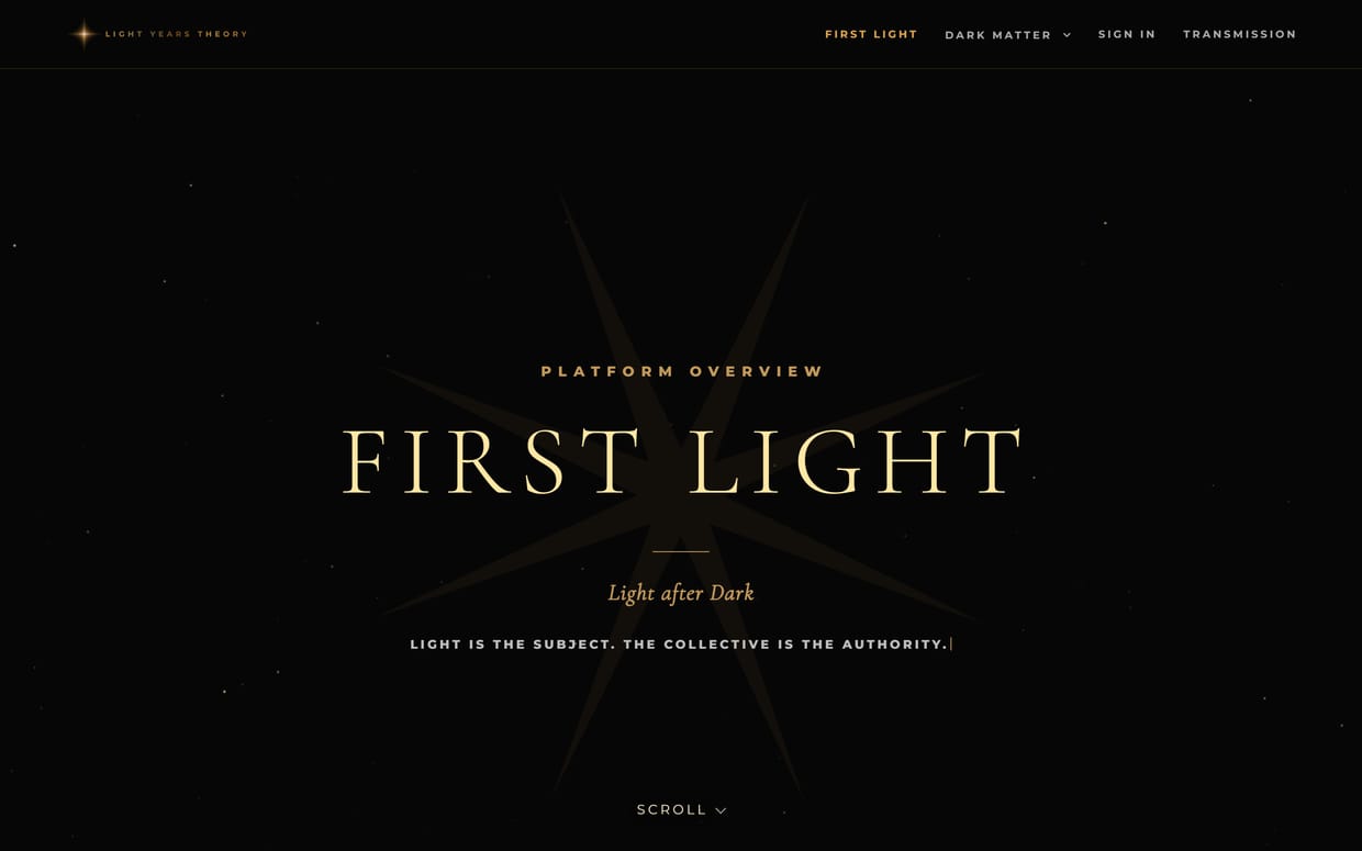 Light Years Theory interior page: First Light